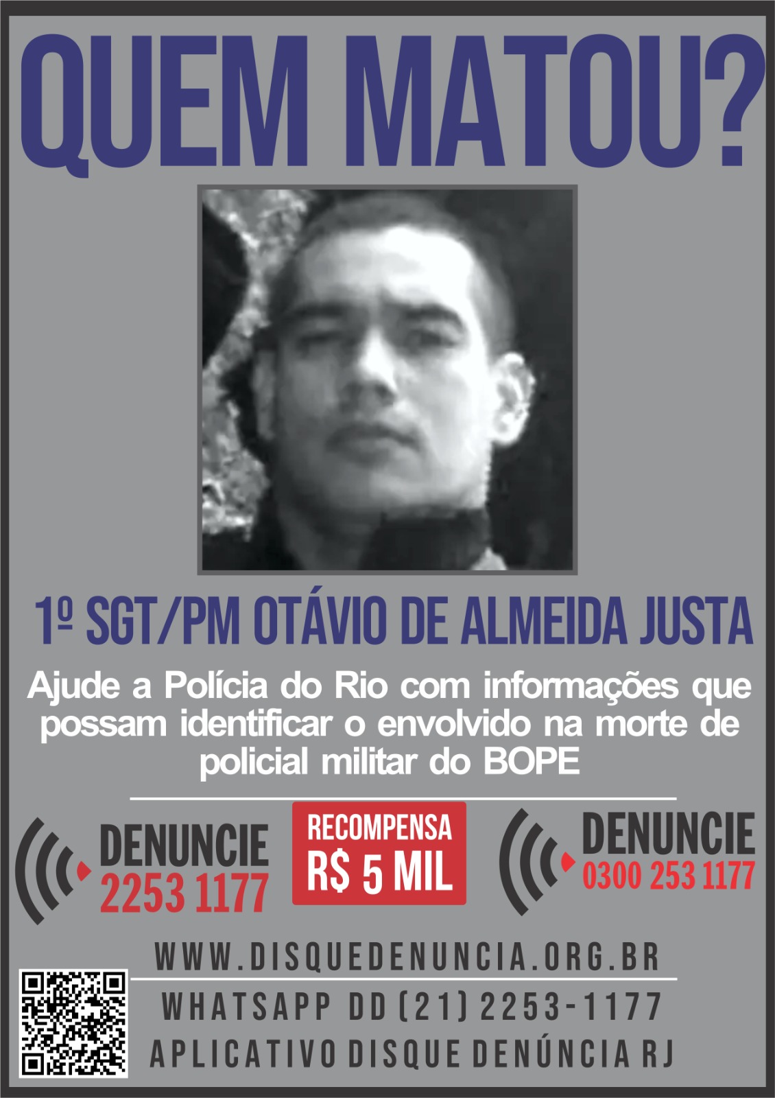 Disque Denúncia busca suspeito de matar sargento do Bope após briga de trânsito no Rio